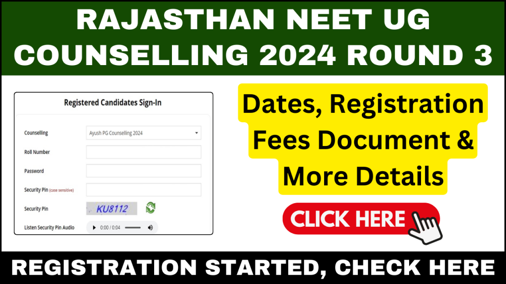 Rajasthan NEET UG Counselling 2024